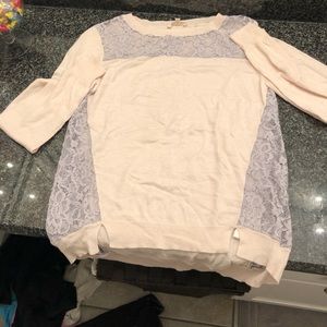 Rebecca Taylor pink and purple lace sweater
